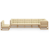 7 Piece Garden Lounge Set with Cushions Solid Pinewood - Side View