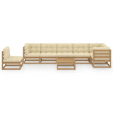 8 Piece Garden Lounge Set with Cushions Solid Pinewood - Side View