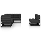 7 Piece Garden Lounge Set with Cushions Solid Pinewood - Side View