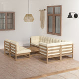 8 Piece Garden Lounge Set with Cushions Solid Pinewood