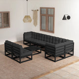 9 Piece Garden Lounge Set with Cushions Solid Pinewood