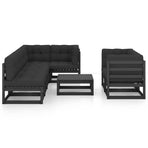 8 Piece Garden Lounge Set with Cushions Solid Pinewood