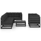 8 Piece Garden Lounge Set with Cushions Solid Pinewood - Side View
