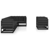 8 Piece Garden Lounge Set with Cushions Solid Pinewood