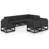 8 Piece Garden Lounge Set with Cushions Solid Pinewood
