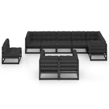 9 Piece Garden Lounge Set with Cushions Solid Pinewood - Side View