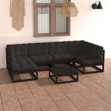 7 Piece Garden Lounge Set with Cushions Solid Pinewood