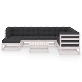 8 Piece Garden Lounge Set with Cushions Solid Pinewood - Side View