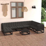 9 Piece Garden Lounge Set with Cushions Solid Pinewood