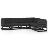 6 Piece Garden Lounge Set with Cushions Solid Pinewood