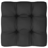 9 Piece Garden Lounge Set with Cushions Black Solid Pinewood - 45-Degree Angle
