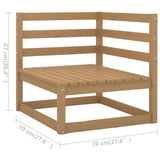 11 Piece Garden Lounge Set&Cushions Honey Brown Solid Pinewood - Close-Up Angle