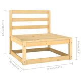 12 Piece Garden Lounge Set with Cushions Solid Pinewood - Low Angle