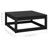 13 Piece Garden Lounge Set with Cushions Black Solid Pinewood - Extra Image