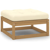 11 Piece Garden Lounge Set&Cushions Honey Brown Solid Pinewood - 45-Degree Angle