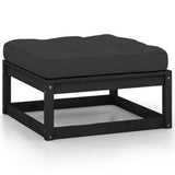 11 Piece Garden Lounge Set with Cushions Black Solid Pinewood