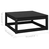 11 Piece Garden Lounge Set with Cushions Black Solid Pinewood