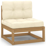 6 Piece Garden Lounge Set&Cushions Honey Brown Solid Pinewood - 45-Degree Angle