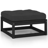 8 Piece Garden Lounge Set with Cushions Black Solid Pinewood