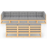8 Piece Garden Lounge Set with Cushions Solid Pinewood - Side View
