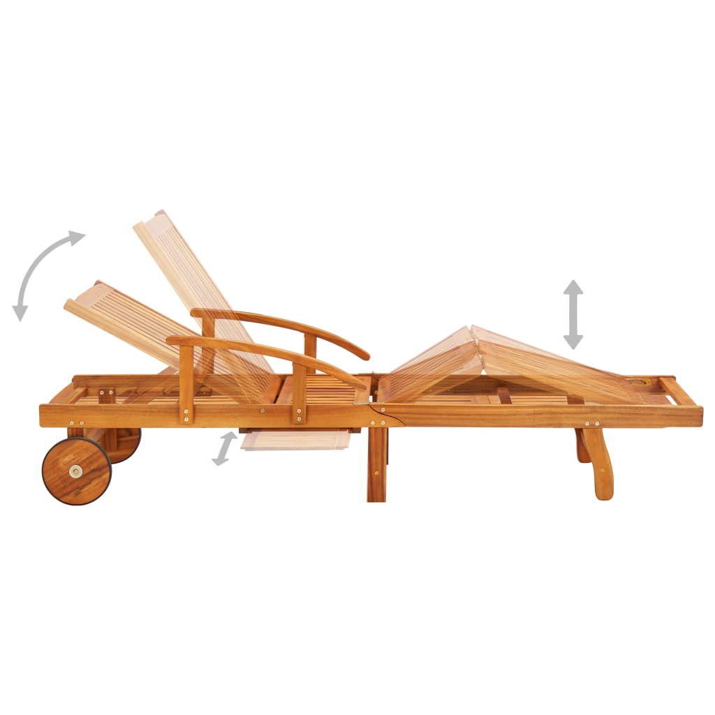 Sun Loungers 2 pcs Solid Wood Acacia