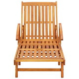 Sun Loungers 2 pcs with Cushions Solid Acacia Wood - Side View