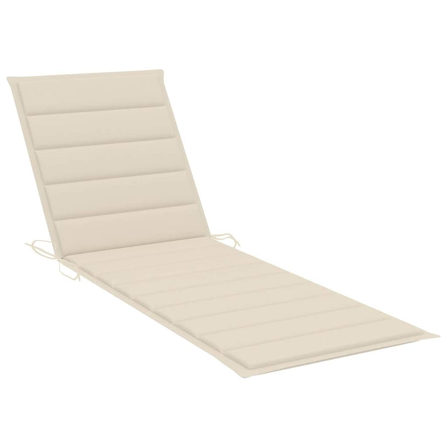 Sun Loungers 2 pcs with Table and Cushions Solid Acacia Wood