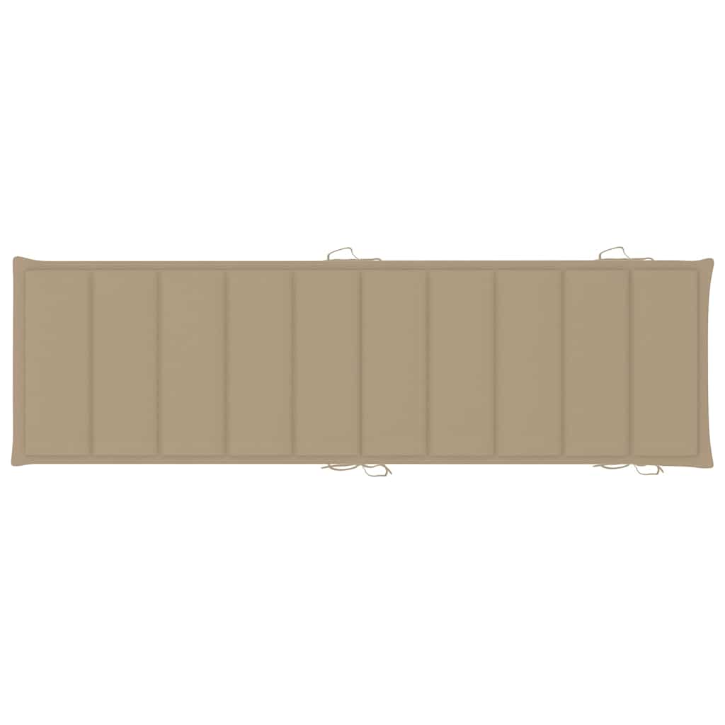 Sun Loungers 2 pcs with Table and Cushions Solid Wood Acacia