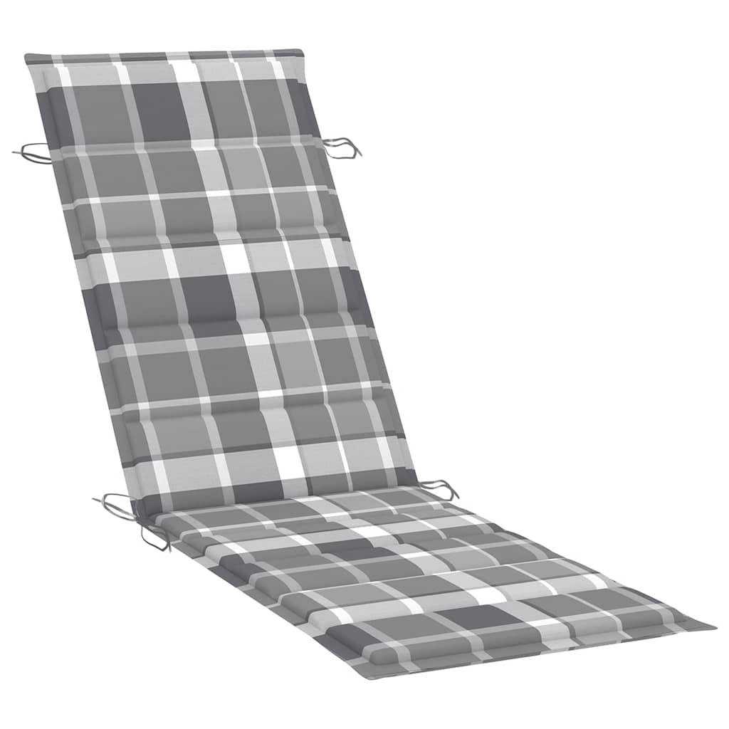 Sun Loungers 2 pcs with Table and Cushions Solid Acacia Wood