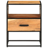 Bed Cabinet 40x30x50 cm Solid Acacia Wood - Front View