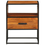 Bed Cabinet 40x30x50 cm Solid Acacia Wood - Front View