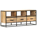 TV Cabinet 110x30x45 cm Rough Mango Wood