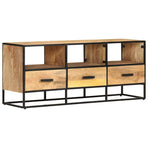 TV Cabinet 110x30x45 cm Rough Mango Wood