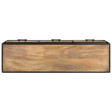 TV Cabinet 110x30x45 cm Rough Mango Wood - 45-Degree Angle
