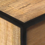 TV Cabinet 110x30x45 cm Rough Mango Wood - Rear View