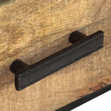 TV Cabinet 110x30x45 cm Rough Mango Wood - Low Angle