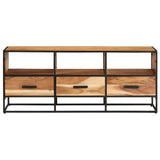TV Cabinet 110x30x45 cm Solid Acacia Wood - Front View