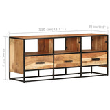 TV Cabinet 110x30x45 cm Solid Acacia Wood - Low Angle