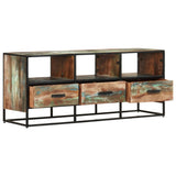 TV Cabinet 110x30x45 cm Solid Reclaimed Wood - Side View