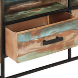 TV Cabinet 110x30x45 cm Solid Reclaimed Wood - Rear View