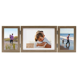 Trifold Photo Frame Collage Light Brown 22x15 cm+2x(10x15 cm) - Front View