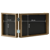 Trifold Photo Frame Collage Light Brown 28x18 cm+2x(13x18 cm) - Close-Up Angle