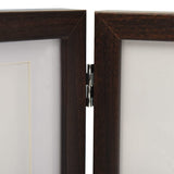 Trifold Photo Frame Collage Dark Brown 22x15 cm+2x(10x15 cm) - 45-Degree Angle
