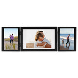 Trifold Photo Frame Collage Black 28x18 cm+2x(13x18 cm) - Front View