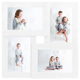 Collage Photo Frame for 4x(10x15 cm) Picture White MDF - Front View