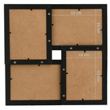 Collage Photo Frame for 4x(10x15 cm) Picture Black MDF - Low Angle
