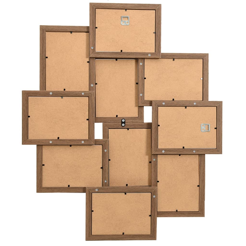 Collage Photo Frame for Picture 10 pcs 10x15 cm Light Brown MDF
