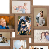 Collage Photo Frame for Picture 10 pcs 10x15 cm Light Brown MDF - Top-Down View