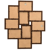 Collage Photo Frame for Picture 10 pcs 10x15 cm Dark Brown MDF - Side View