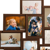 Collage Photo Frame for Picture 10 pcs 10x15 cm Dark Brown MDF - Top-Down View